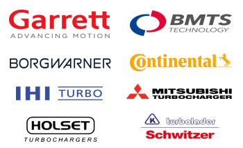 Garrett Advancing Motion, Mitsubishi Turbocharger, Holset Turbocharger, IHI Charging Systems International, Borgwarner Turbo Systems, CZ A.S, Hitachi.